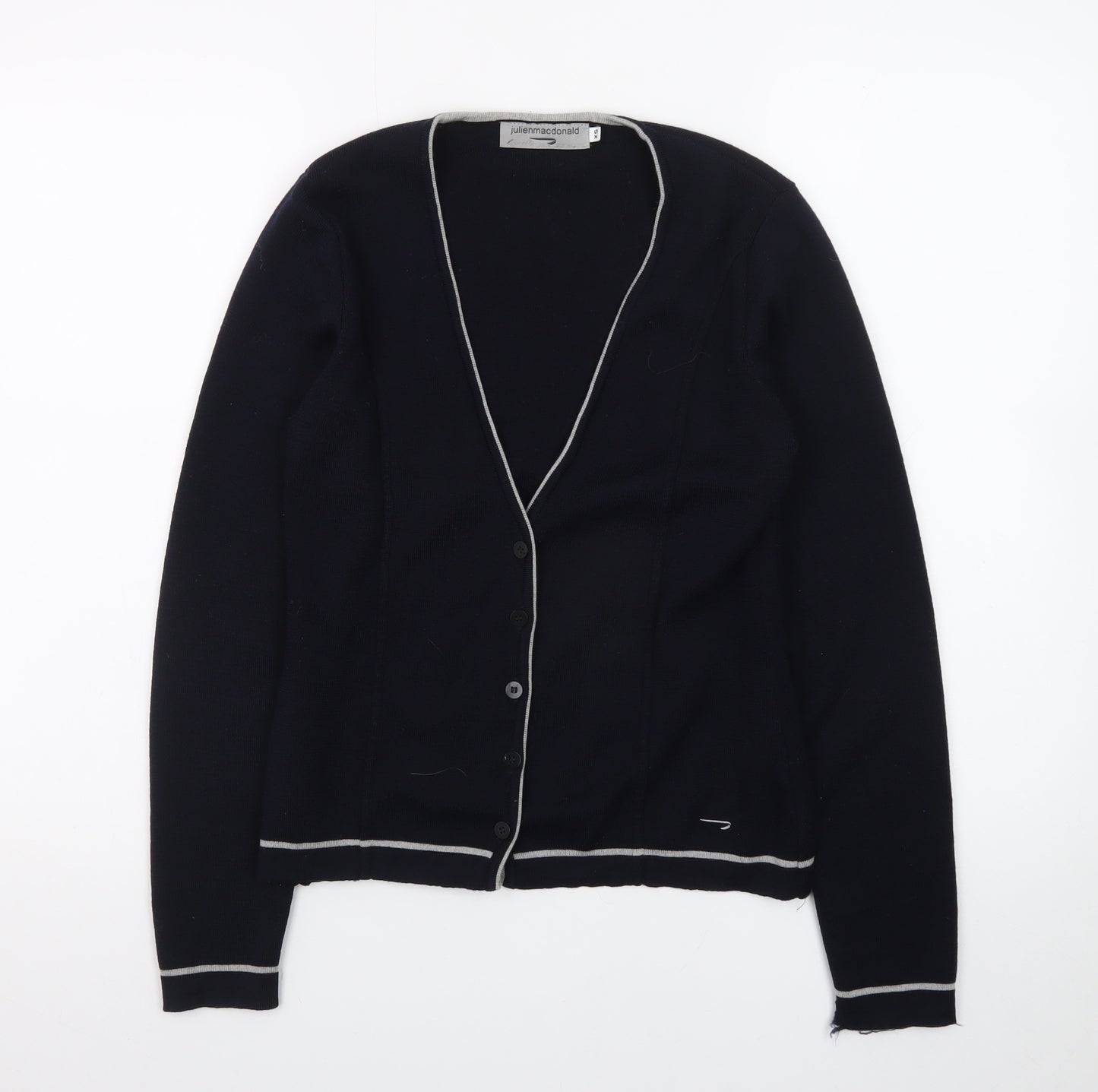 Julien Macdonald Women's Black XS Cardigan V-Neck Knitwear
