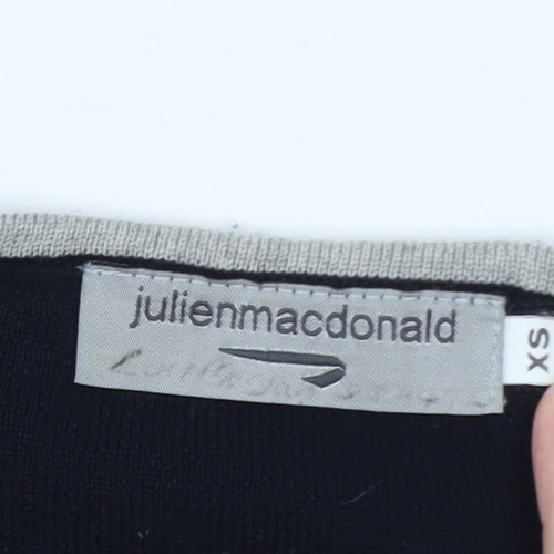 Julien Macdonald Women's Black XS Cardigan V-Neck Knitwear