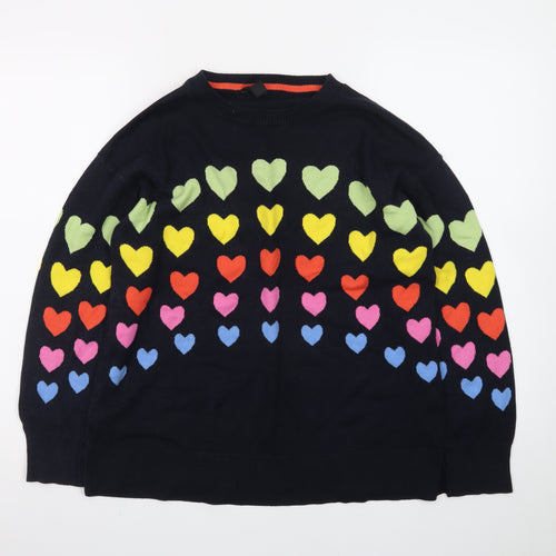 M&Co Women’s Multicoloured Heart Pattern Cotton Jumper UK 10