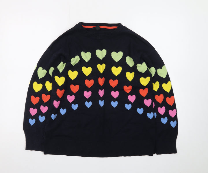 M&Co Women’s Multicoloured Heart Pattern Cotton Jumper UK 10
