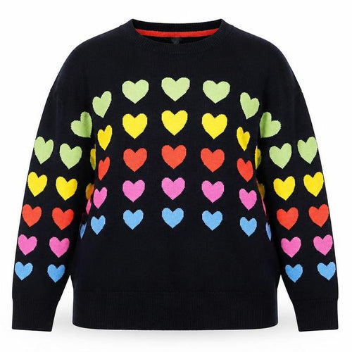 M&Co Women’s Multicoloured Heart Pattern Cotton Jumper UK 10