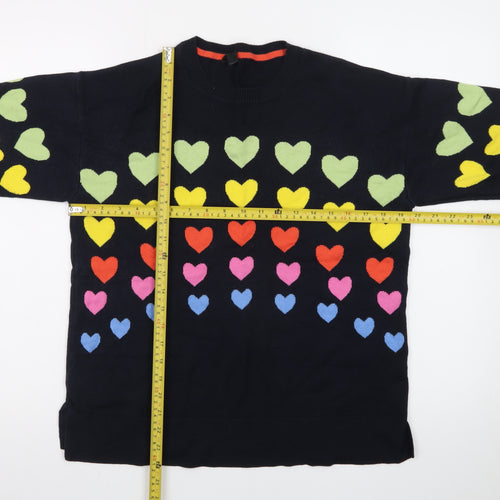 M&Co Women’s Multicoloured Heart Pattern Cotton Jumper UK 10