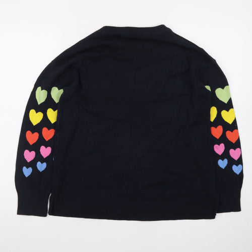 M&Co Women’s Multicoloured Heart Pattern Cotton Jumper UK 10