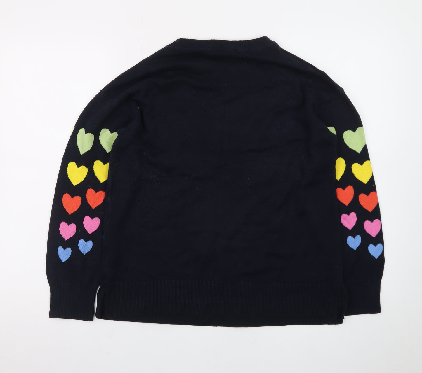 M&Co Women’s Multicoloured Heart Pattern Cotton Jumper UK 10