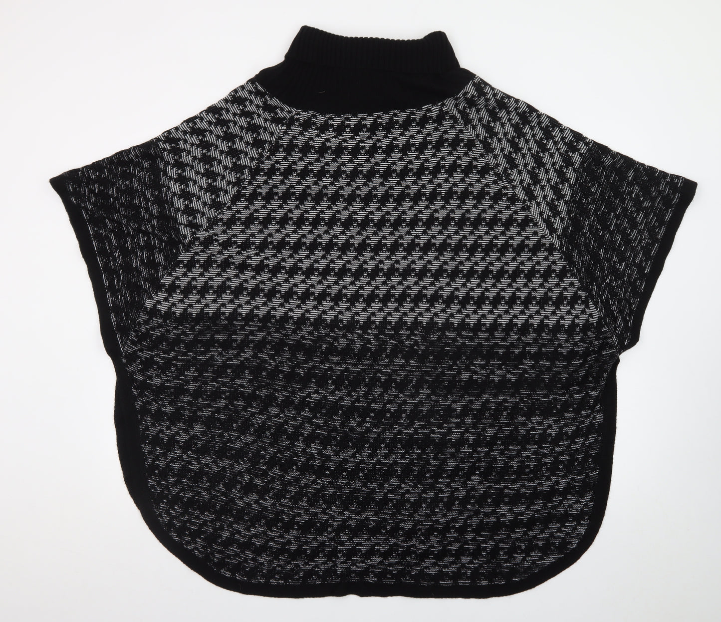 Virtuelle Women's Black Roll Neck Button Cape Jumper Size XL