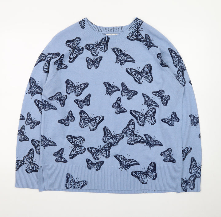 Papaya Women’s Blue Butterfly Print Pullover Jumper Size 18