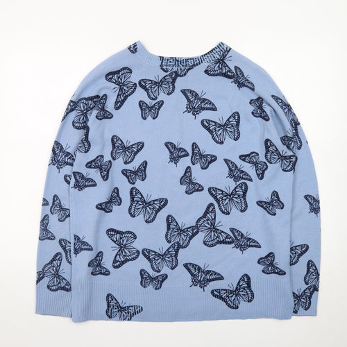 Papaya Women’s Blue Butterfly Print Pullover Jumper Size 18