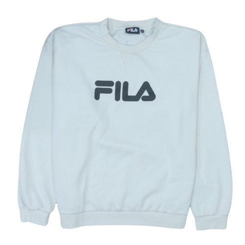 Fila Men's White XL Pullover Crew Neck Logo Sweatshirt