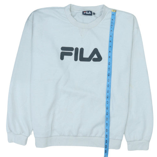 Fila Men's White XL Pullover Crew Neck Logo Sweatshirt