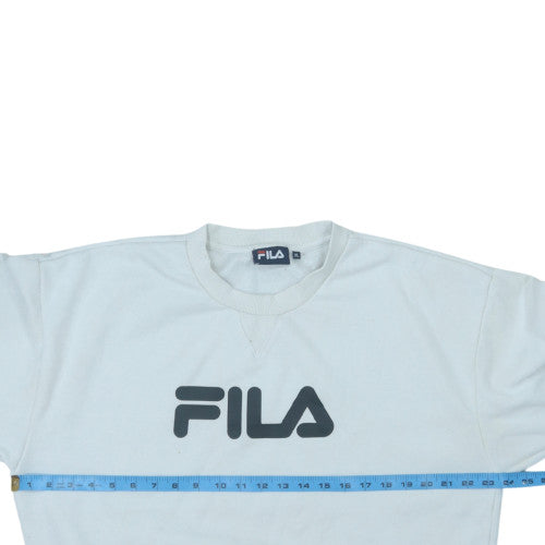 Fila Men's White XL Pullover Crew Neck Logo Sweatshirt