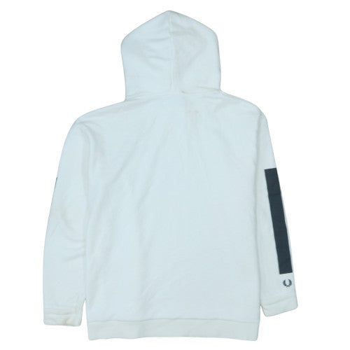 Fred Perry Men's White Pullover Hoodie M Classic Logo Style