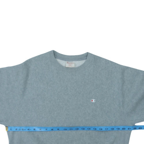 Champion Men's Grey Reverse Weave Crew Neck Sweatshirt Small