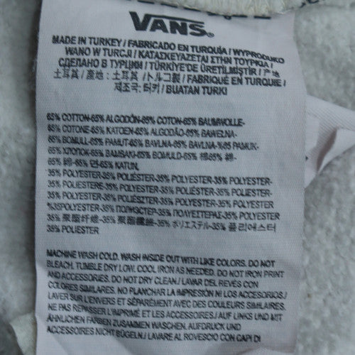 Vans Men's Grey Small Pullover Hoodie with Logo Print