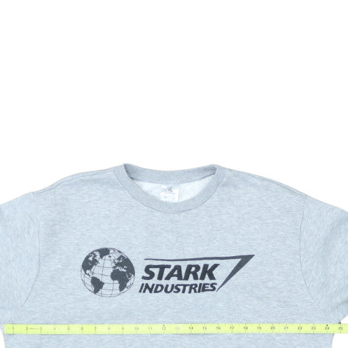 Disney Men's Grey Stark Industries Sweatshirt M Crew Neck Pullover