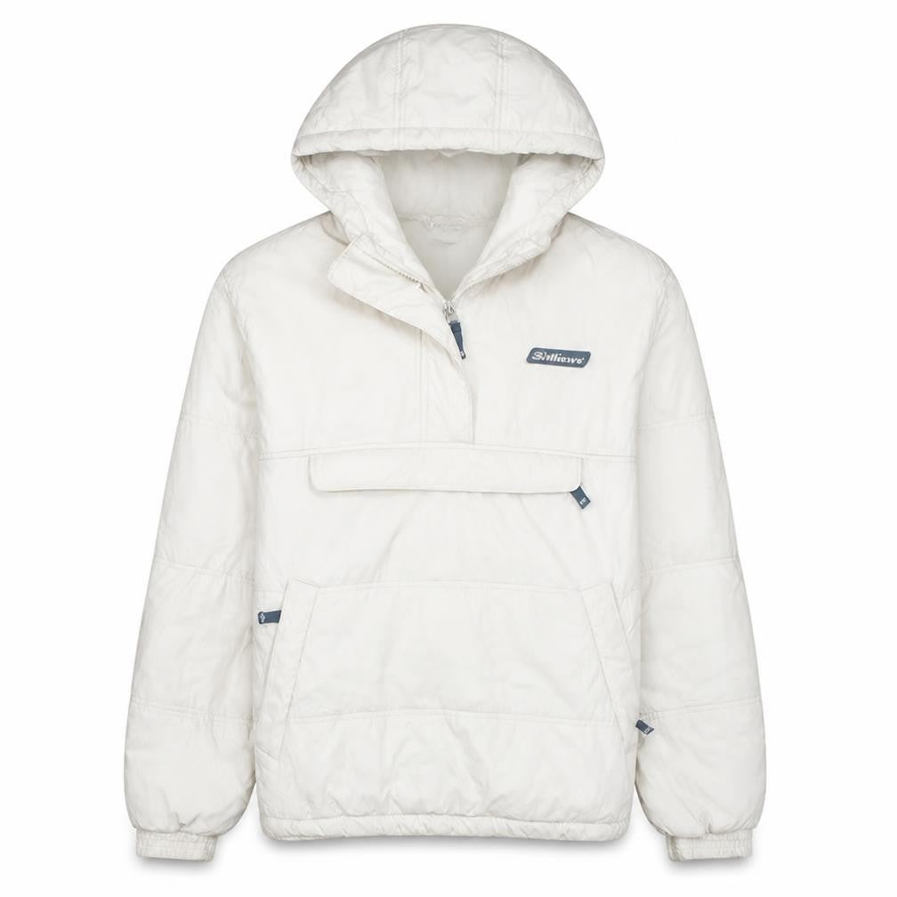 Front view of Ellesse women’s ivory hooded anorak jacket uk 14 mid-length zip