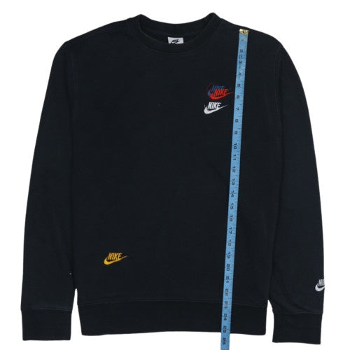 Nike Men's Black Embroidered Logo Sweatshirt Size M Crew Neck