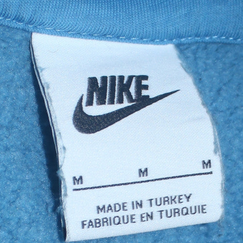 Nike Men's Blue Pullover Hoodie M Fleece Logo Sweatshirt