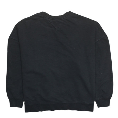 Tommy Jeans Womens Black Medium Sweatshirt Floral Logo Pullover