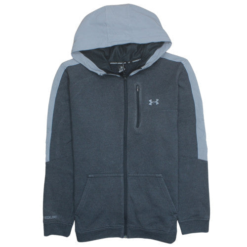 Under Armour Women Grey Full Zip Hoodie Large Cotton Blend Athletic
