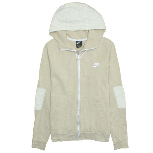Nike Men's Beige Full Zip Hoodie Medium Cotton Blend