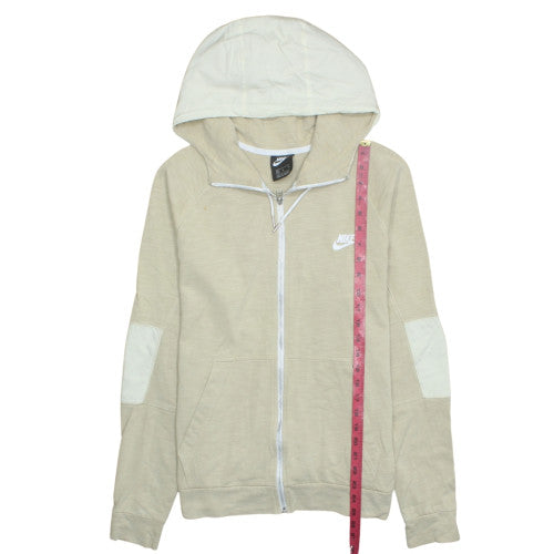 Nike Men's Beige Full Zip Hoodie Medium Cotton Blend