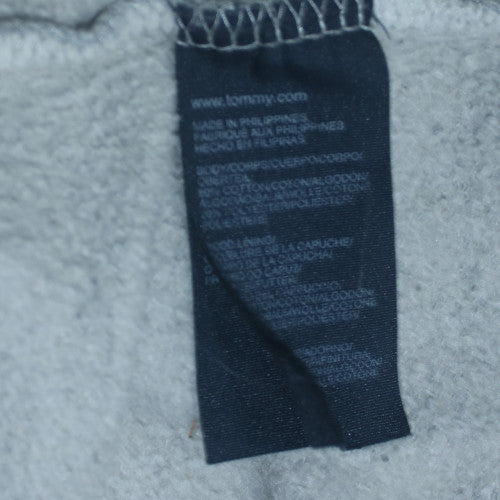 Tommy Hilfiger Mens Grey Full Zip Hoodie XL Classic Jersey Sweatshirt