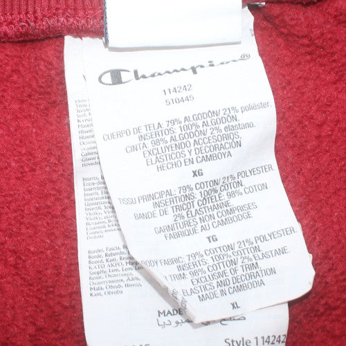 Champion Men Red XL Jogger Fleece Sweatpants Drawstring Waist