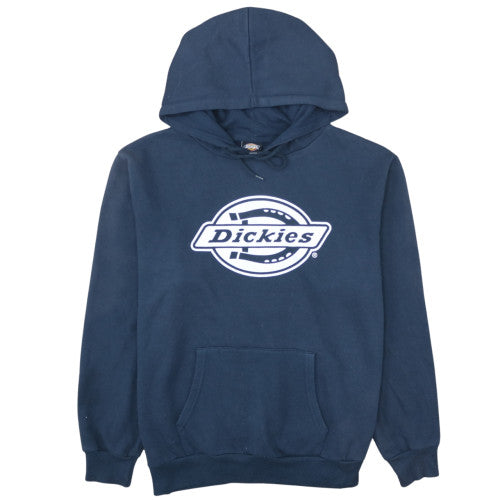 Dickies Men's Blue Pullover Hoodie L Fleece Logo Sweatshirt