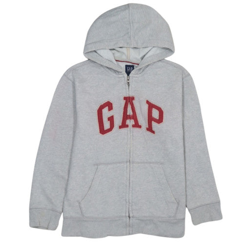 GAP Kids Boys Grey Full Zip Hoodie 10-11 Years Cotton Blend Logo Hooded