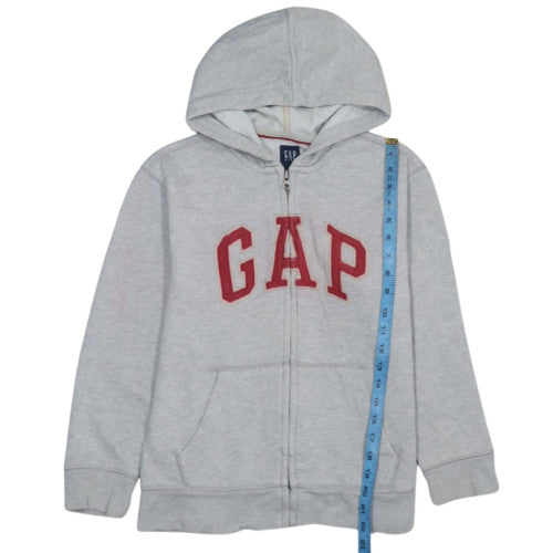 GAP Kids Boys Grey Full Zip Hoodie 10-11 Years Cotton Blend Logo Hooded