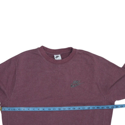 Nike Womens Burgundy Cotton Blend Crew Neck Pullover Sweatshirt M