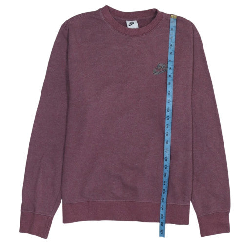 Nike Womens Burgundy Cotton Blend Crew Neck Pullover Sweatshirt M