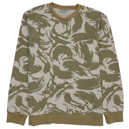 Carhartt WIP Men's Beige Camo XL Crew Neck Sweatshirt