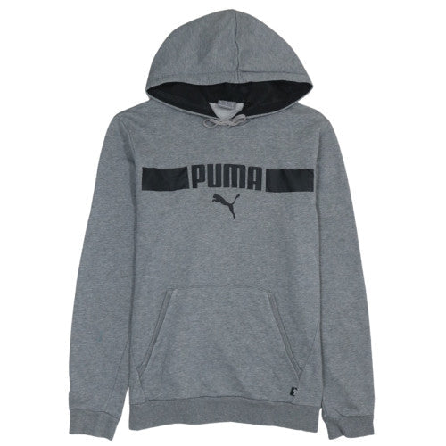 Puma Mens Grey Regular Fit Pullover Hoodie Size M