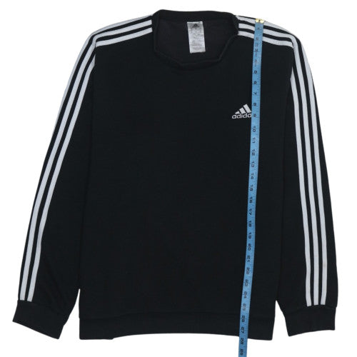 Adidas Men's Black XL Pullover Sweatshirt with Logo Stripes