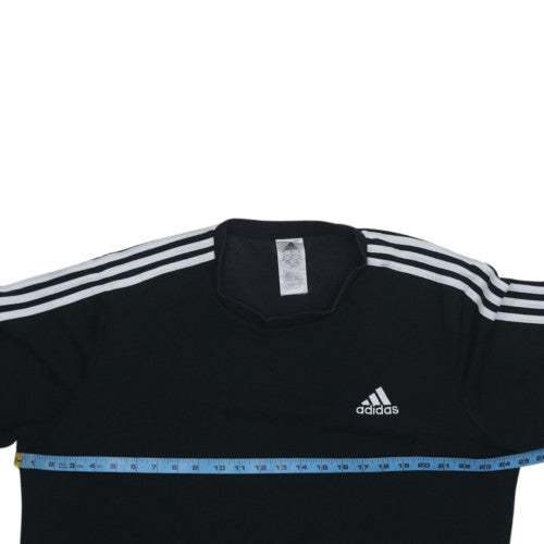 Adidas Men's Black XL Pullover Sweatshirt with Logo Stripes