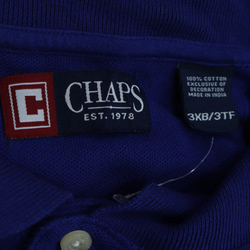 Chaps Men's Blue 3XB Cotton Short Sleeve Polo Shirt