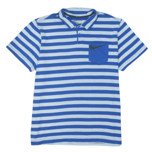 Nike Golf Dri-FIT Men's Blue Striped Collared Polo Shirt XL