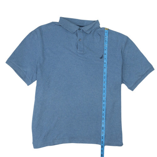 Nautica Men's Blue Cotton Short Sleeve Polo Shirt XL