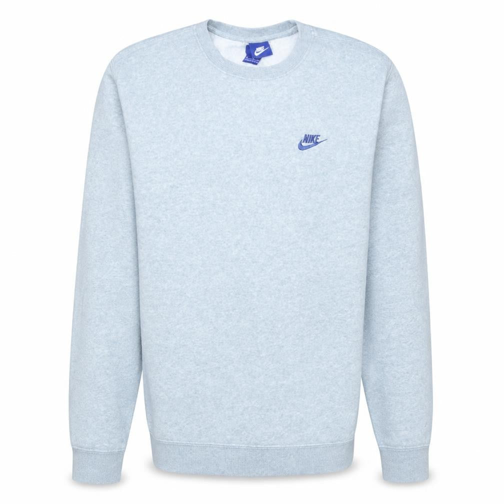 Front view of Nike Men's Grey Small Crew Neck Pullover Sweatshirt