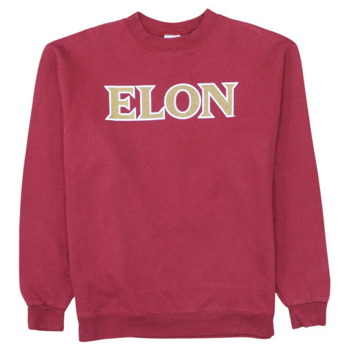 Champion Men Red L Pullover Crew Neck College Logo Sweatshirt