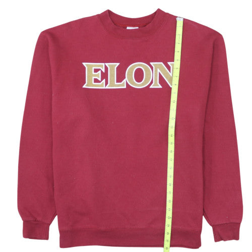 Champion Men Red L Pullover Crew Neck College Logo Sweatshirt