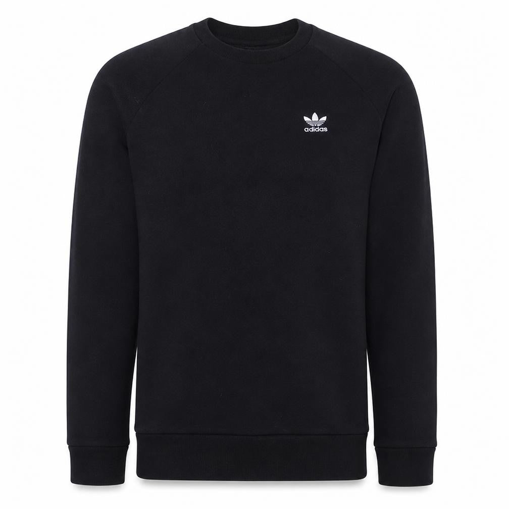 Front view of Adidas men’s black regular fit crew neck pullover sweatshirt s