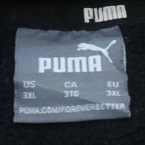 Puma Men's Black 3XL Pullover Hoodie with Logo Print