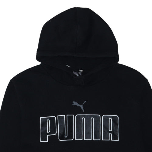 Puma Men's Black 3XL Pullover Hoodie with Logo Print