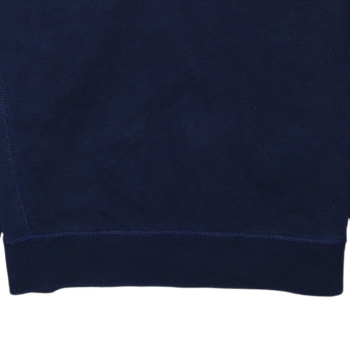 BOSS Mens Blue L 1/4 Zip High Neck Logo Sweatshirt