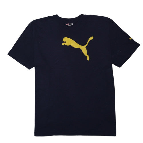 Puma Mens Black 2XL Sports Logo Graphic Short Sleeve T-Shirt