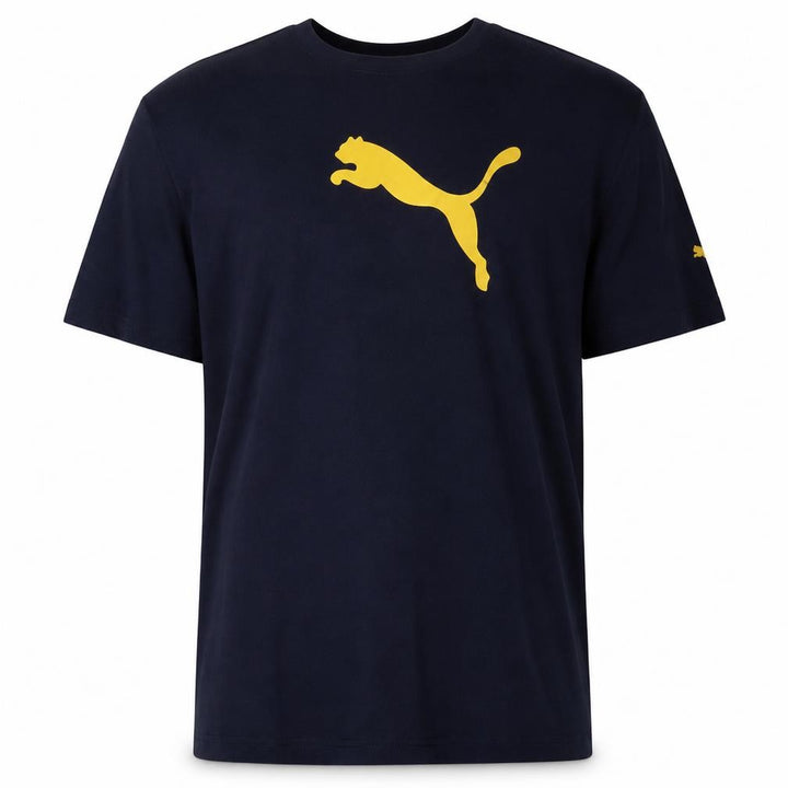 Front view of Puma men’s black 2xl sports logo graphic short sleeve t-shirt