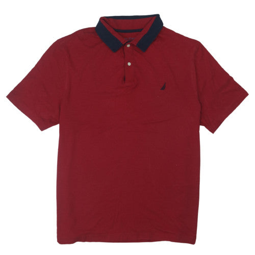 Nautica Men's Red XL NavTech Polo Shirt Short Sleeve Cotton Blend