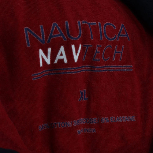 Nautica Men's Red XL NavTech Polo Shirt Short Sleeve Cotton Blend